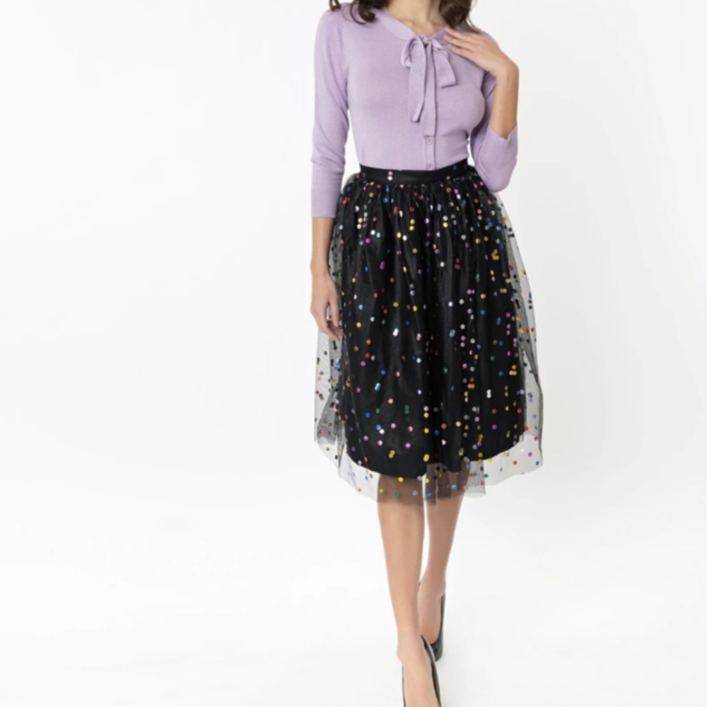 NWT Magnolia Place Rainbow dot skirt L